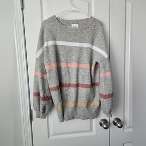 Andree Multicolor Striped Crew Neck Sweater Sz L